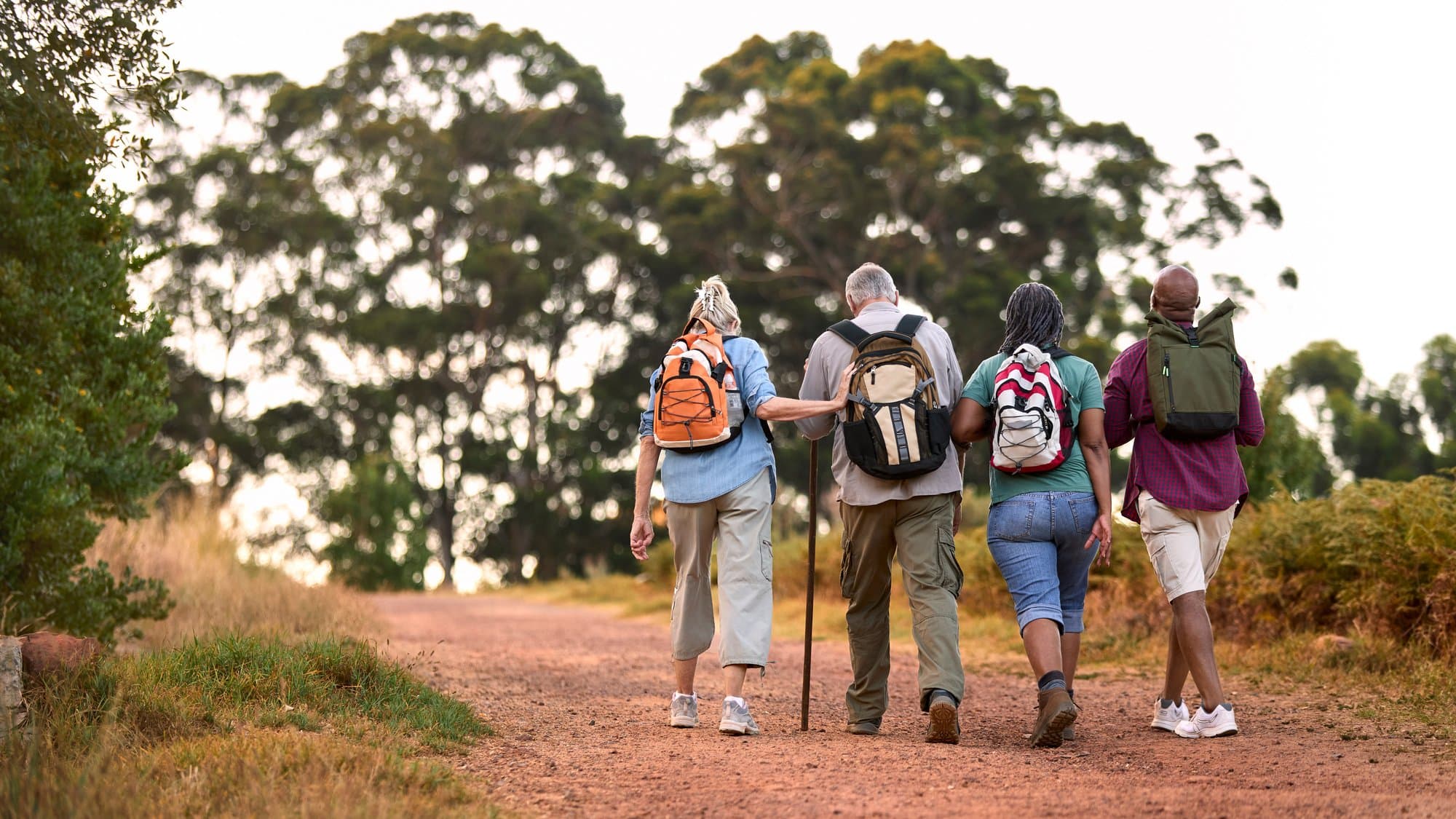 Hikers on the wild western coastal trail